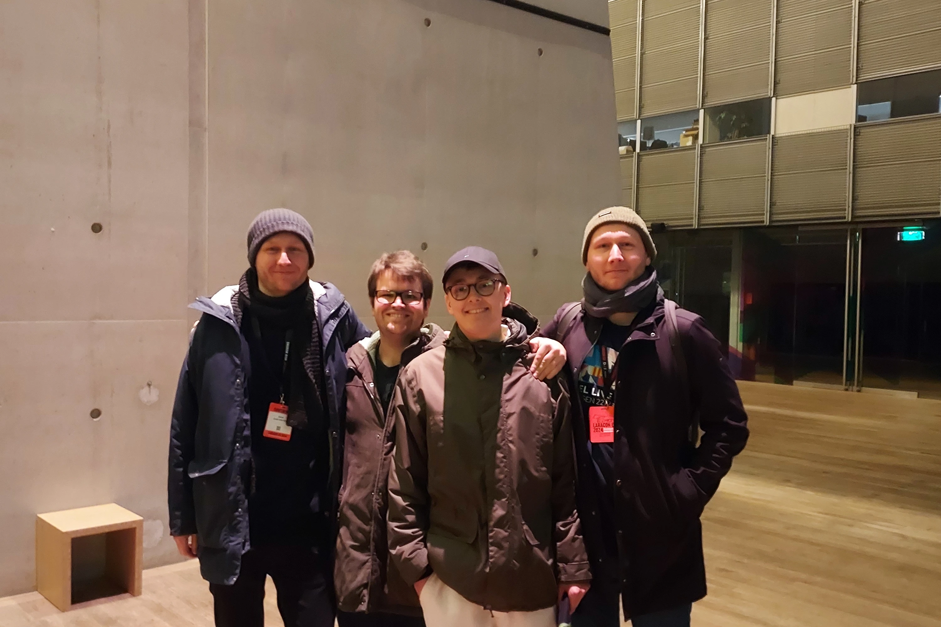 Sebastian, Tobias, Kristian og Jens til Laracon EU 2024