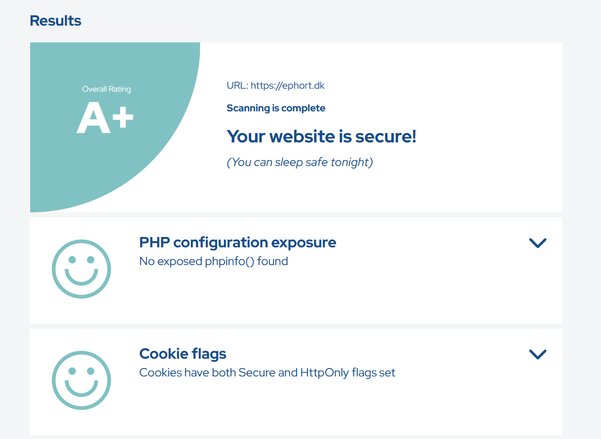 Security Scanner for Laravel - results
